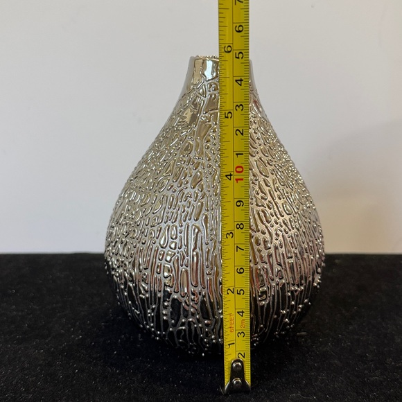 vintage Lerman Glass and Silver Textured Vase - Picture 2 of 5